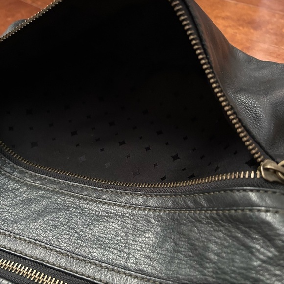 Fossil Explorer Tote in Black Leather with Brown Leather and Brass Accents - Picture 11 of 16